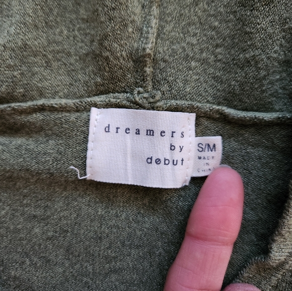 Lightweight boxy fit hooded sweater in sage green - Picture 5 of 10